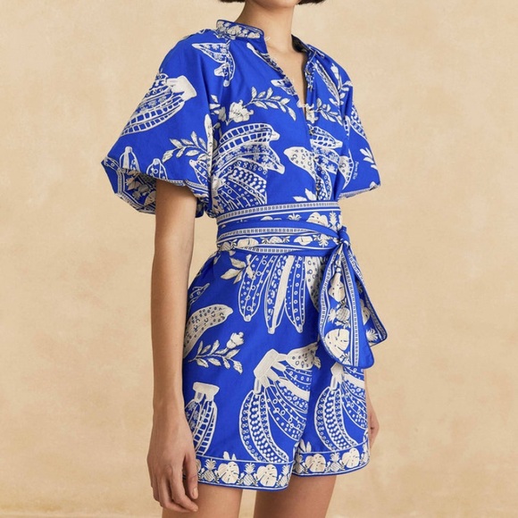 Farm Rio Blue Lace Banana Romper NWT - Picture 4 of 5